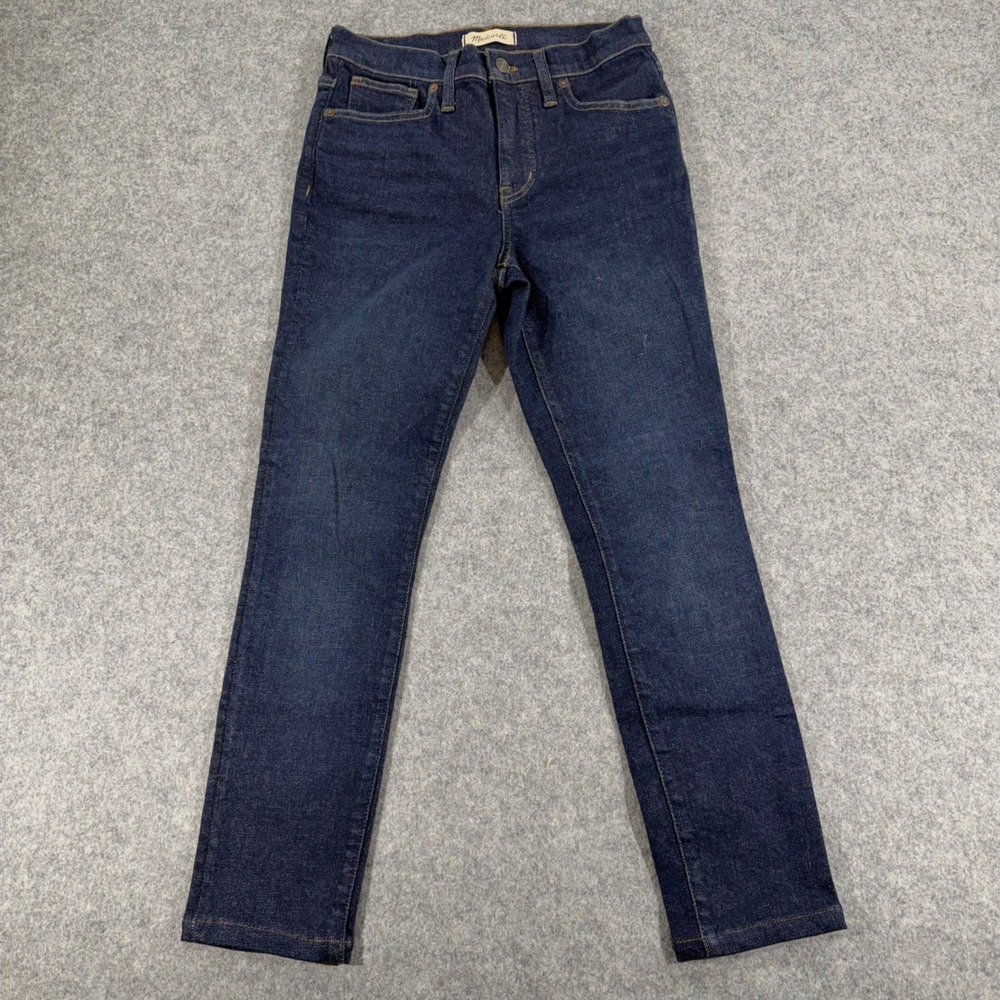 Madewell 9 Inch Mid-Rise Skinny Jeans Dark Indigo Blue Denim Womens 27